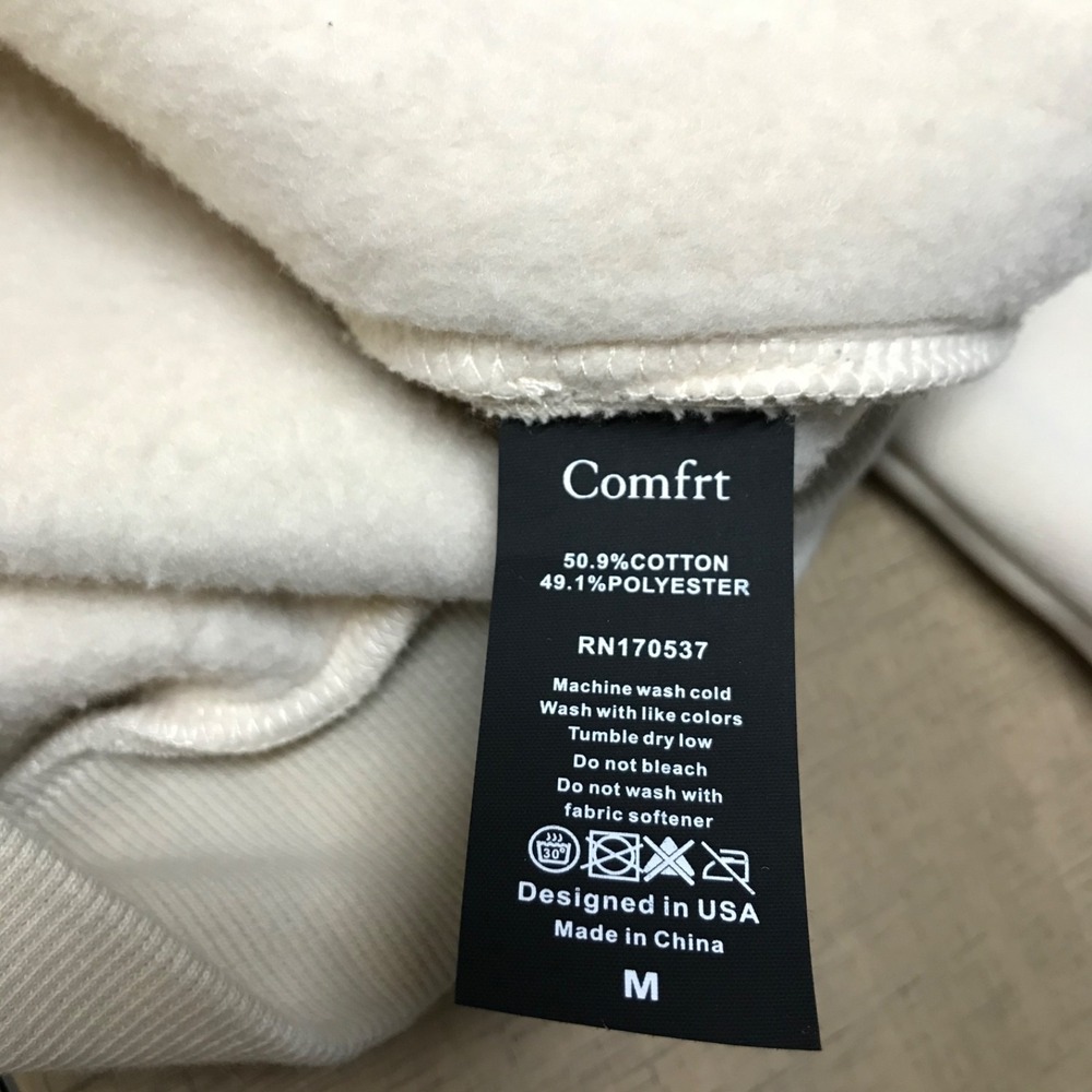 Comfrt Airplane Mode Hoodie Womens Size M Beige Travel Full Zip Bone Cream Cozy - Picture 11 of 15